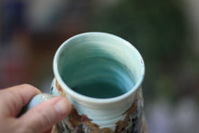 Load image into Gallery viewer, 10-D Aqua Mountains Barely Flared Textured Divot 'Cuddle' Mug, 17 oz.