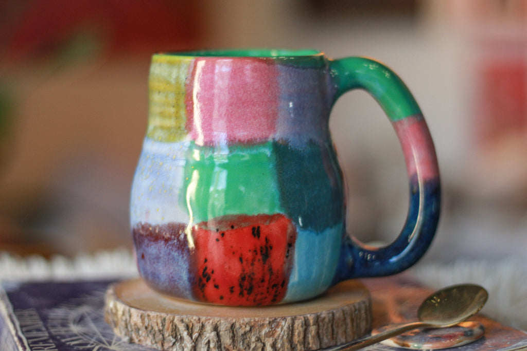 14-G Surprise Patchwork EXPERIMENT Mid Mod Mug, 14 oz.
