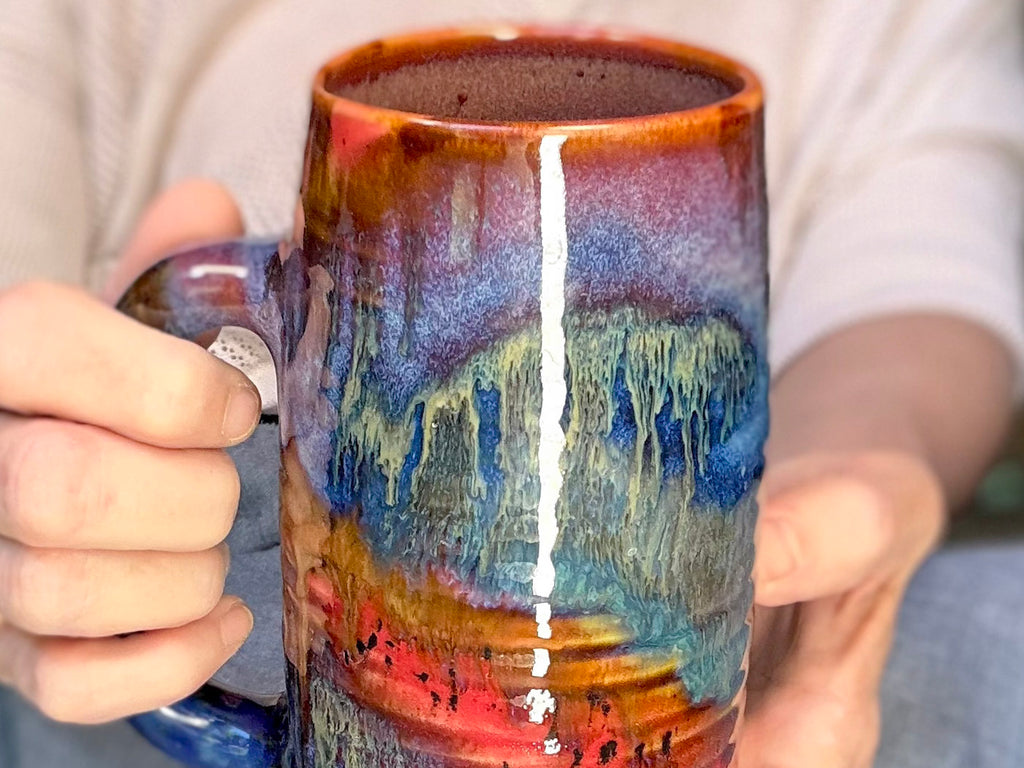 15-D Rainbow Strata Textured Stein Mug, 20 oz.