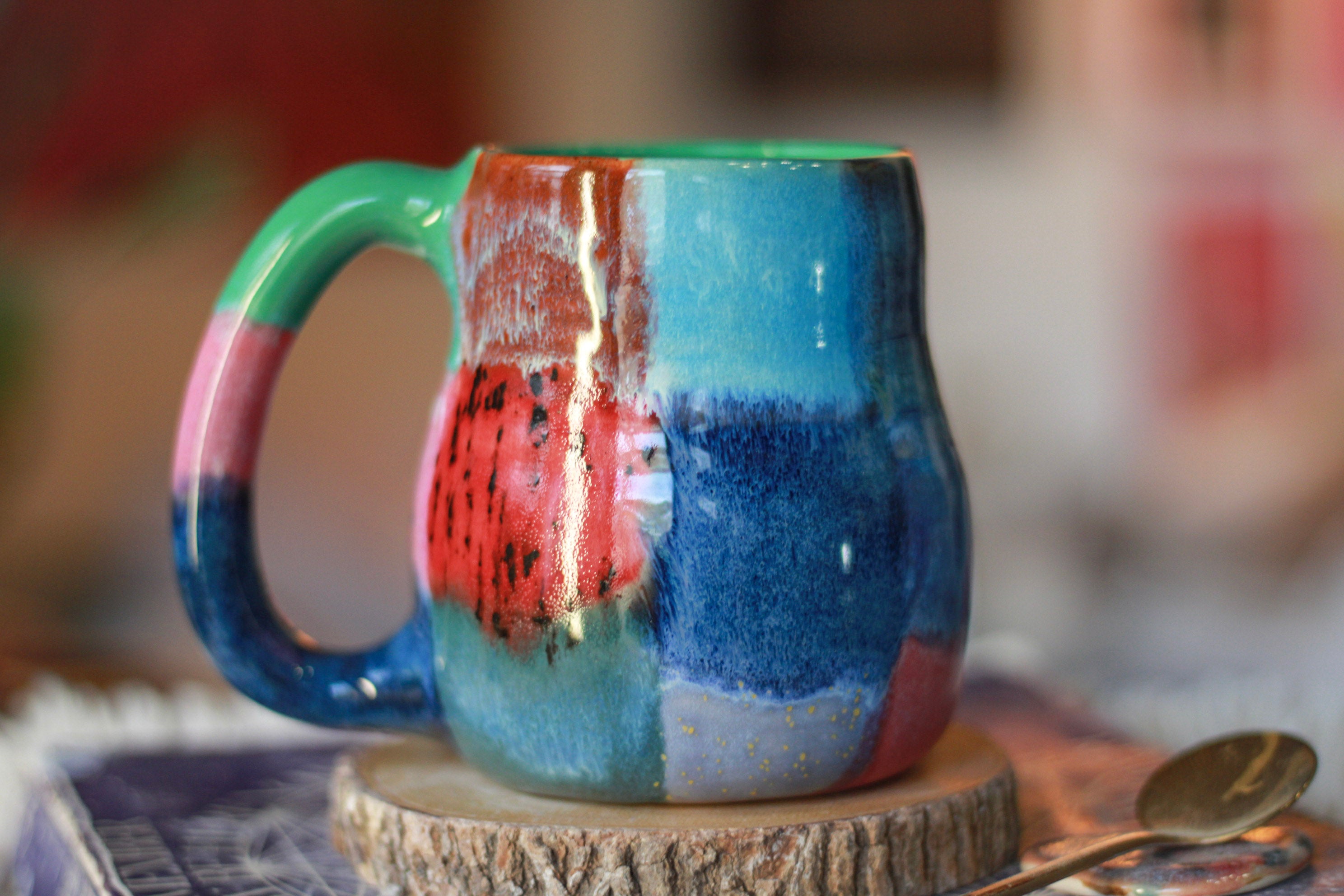 14-G Surprise Patchwork EXPERIMENT Mid Mod Mug, 14 oz.