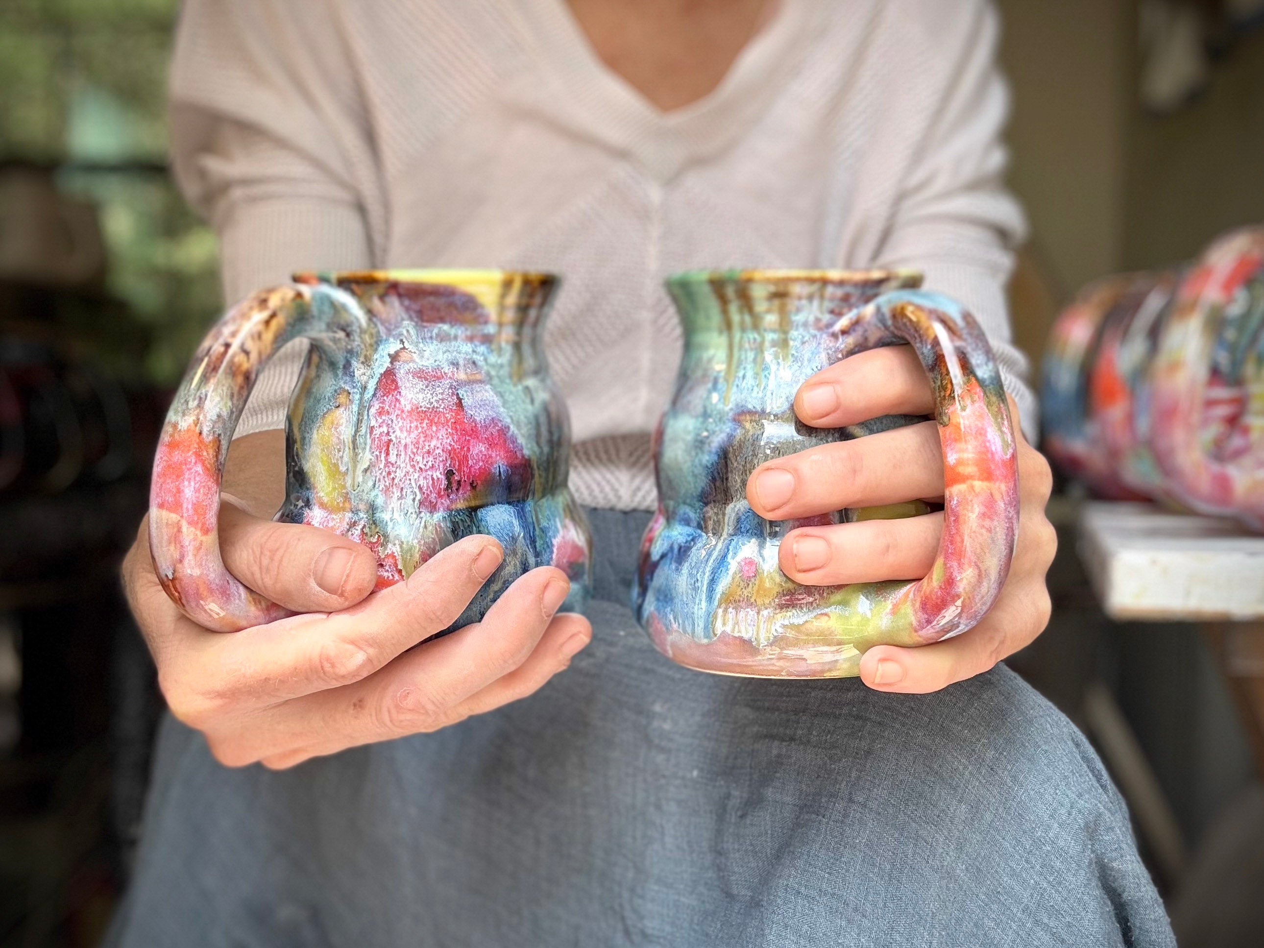 15-E Whimsy Curvy Textured Mug, 15-16 oz (This listing is for one mug)