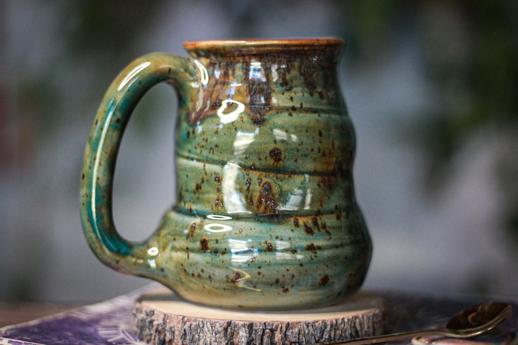 14-F EXPERIMENT Barely Flared Textured Divot Mug, 17 oz.