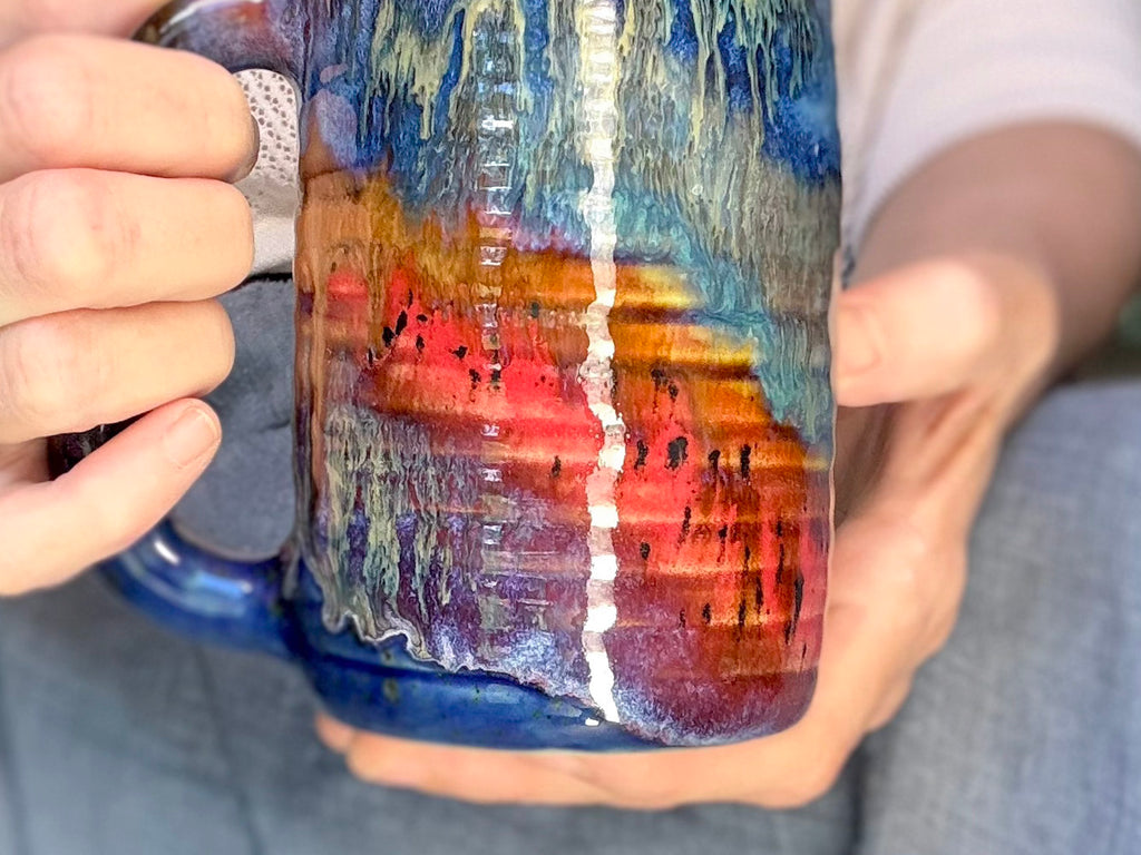 15-D Rainbow Strata Textured Stein Mug, 20 oz.