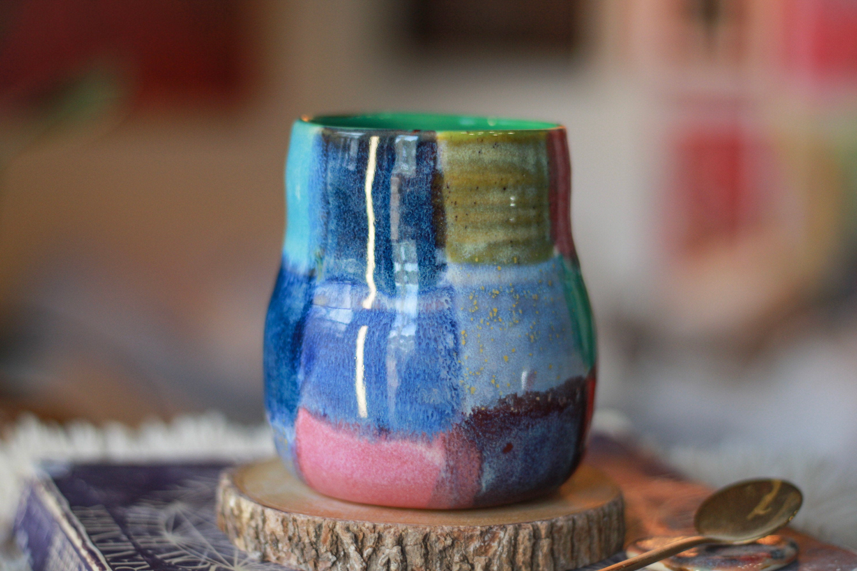 14-G Surprise Patchwork EXPERIMENT Mid Mod Mug, 14 oz.