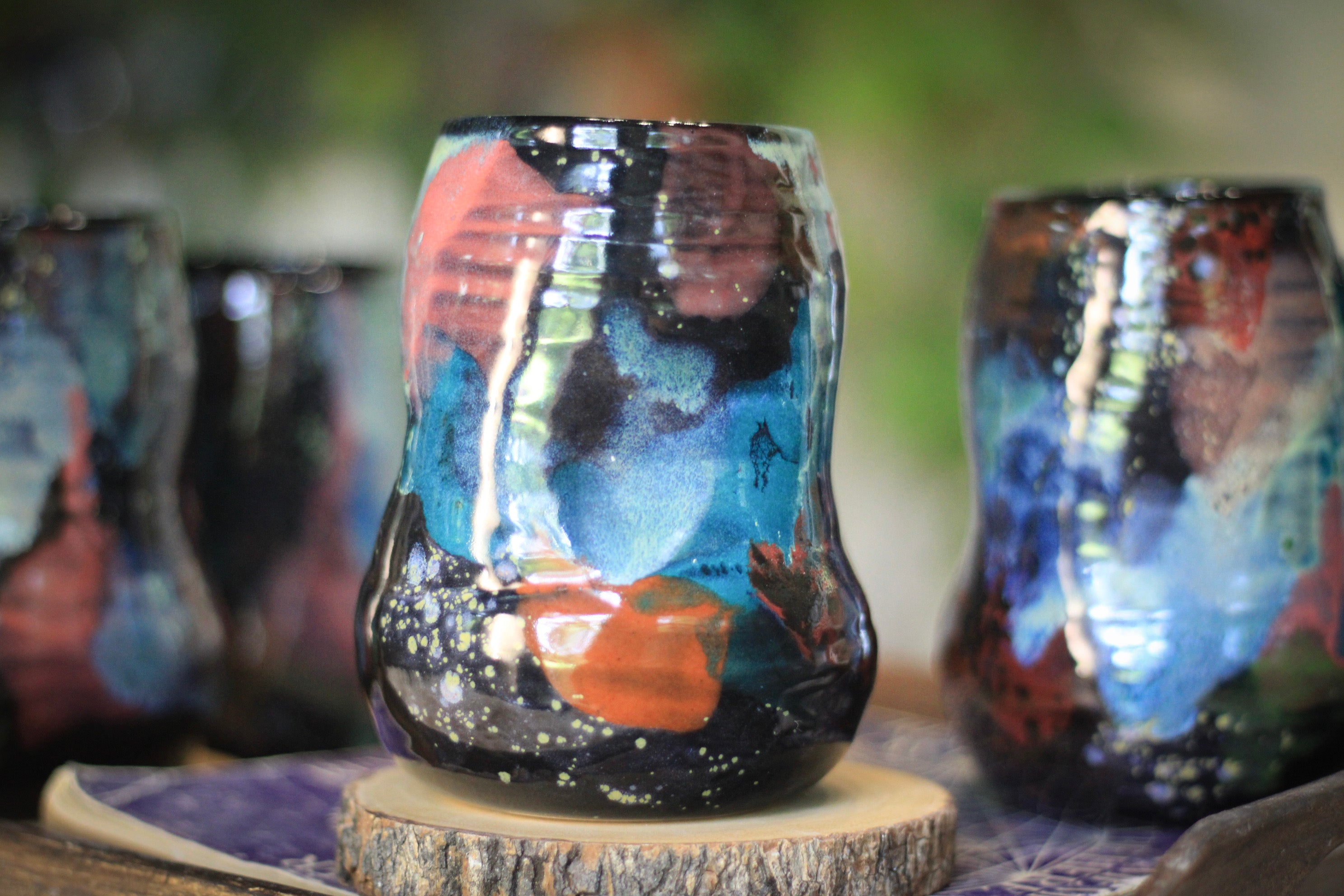 02-F Stellar Chaos Textured Divot 'Cuddle' Mug, 19 oz. (This listing is for one mug)