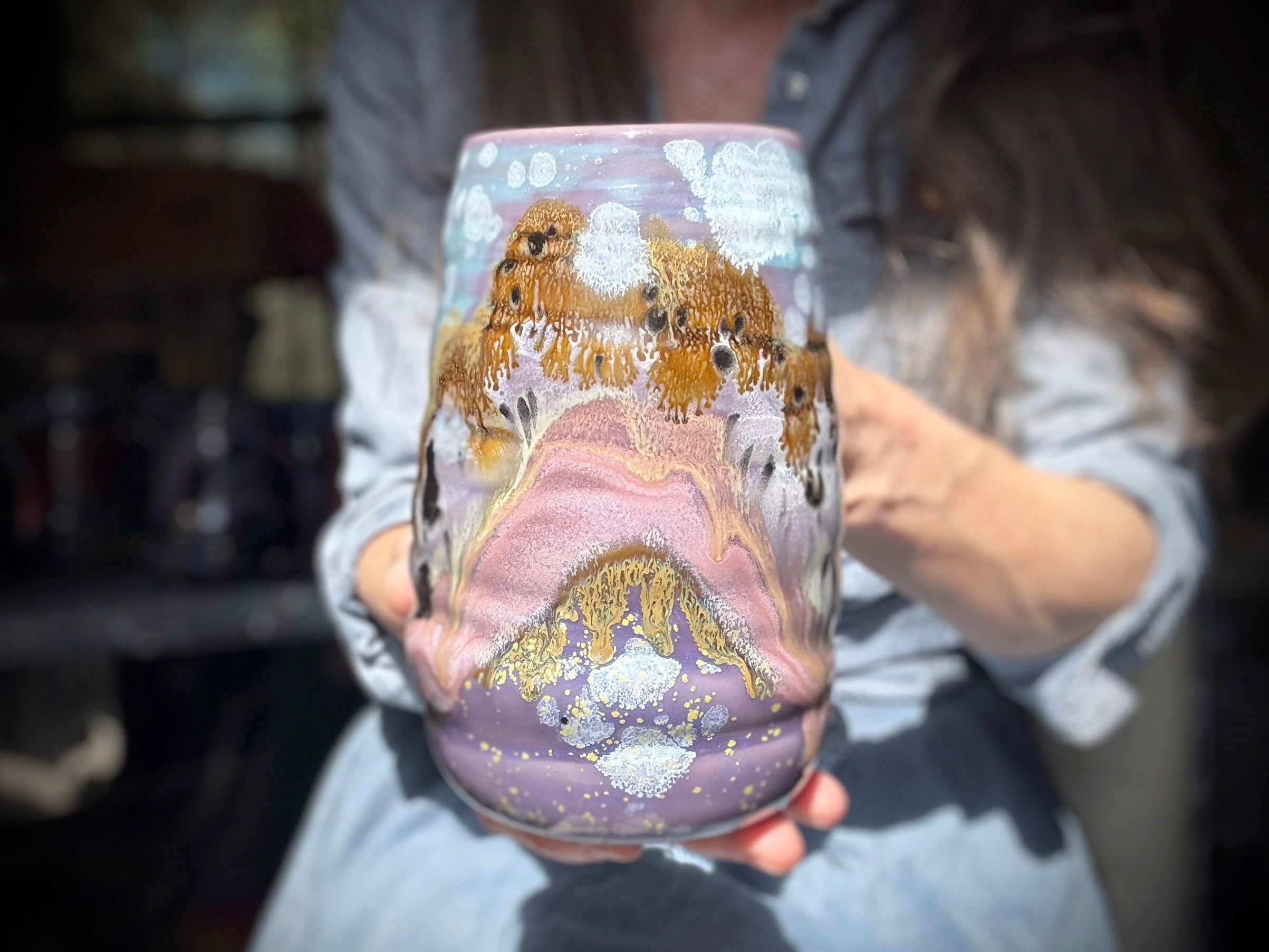 02-C Lavender Fields Swirly Mug, 23 oz.