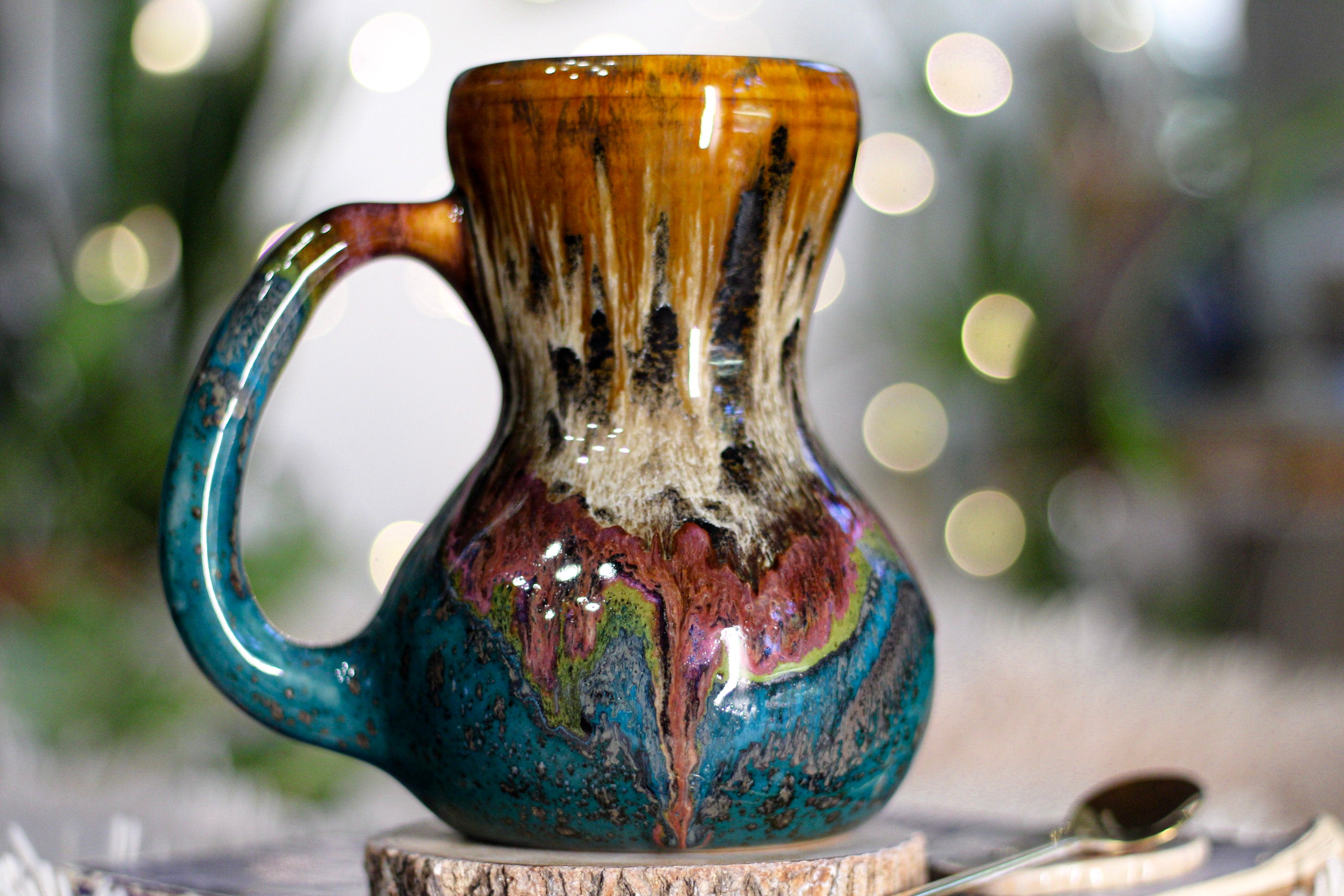 02-B Molten Cheetah Gourd Mug, 24 oz.