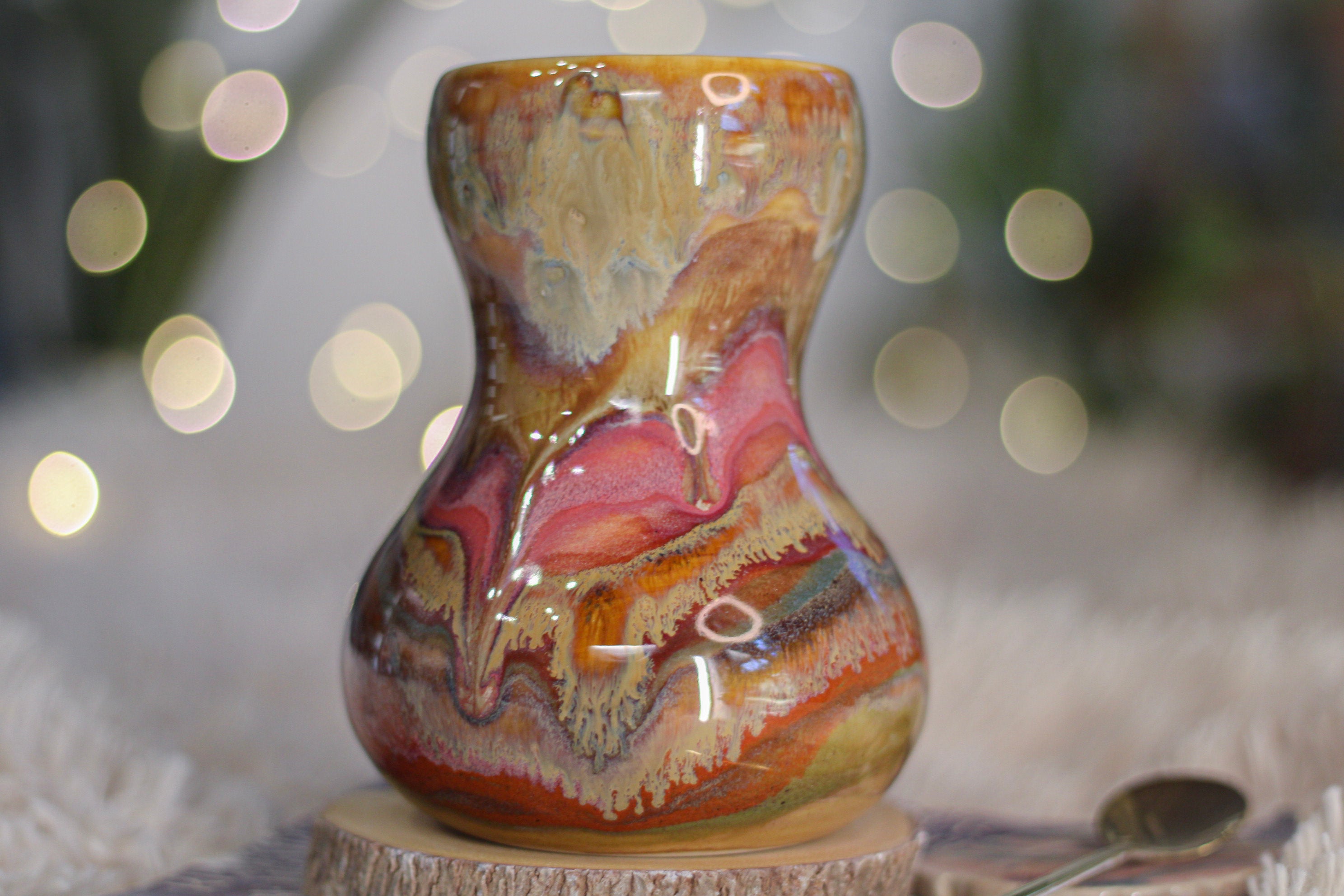 02-B Golden 'Flow' Gourd Mug - TOP SHELF, 18 oz.