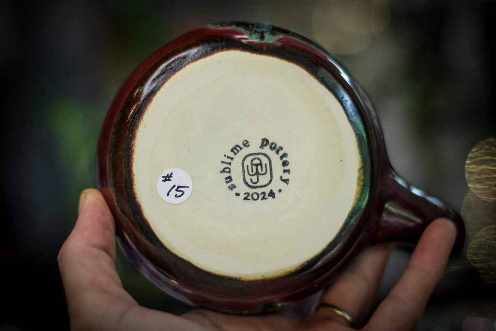 15-D Aqua Falls Acorn Gourd Mug, 17 oz.