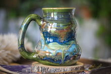 Load image into Gallery viewer, 11-D Olive Mountains Barely Flared Textured Divot 'Cuddle' Mug, 17 oz.