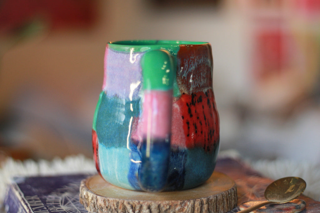 14-G Surprise Patchwork EXPERIMENT Mid Mod Mug, 14 oz.