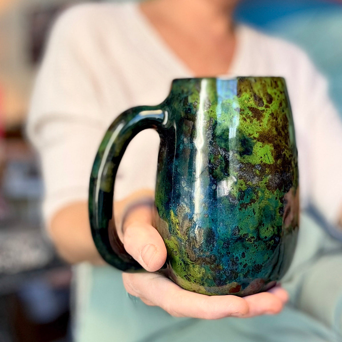 13-B Mossy Agate Slender Mug, 25 oz.