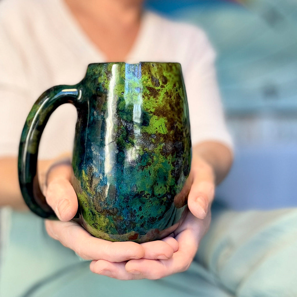 13-B Mossy Agate Slender Mug, 25 oz.