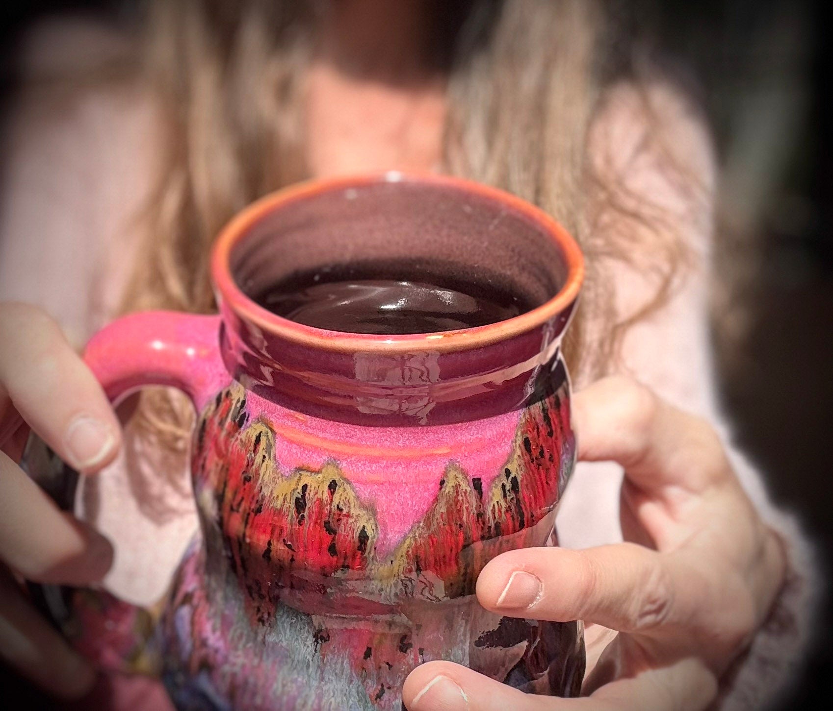 15-B Strawberry Fields Cuddle Mug - TOP SHELF MISFIT, 22 oz.