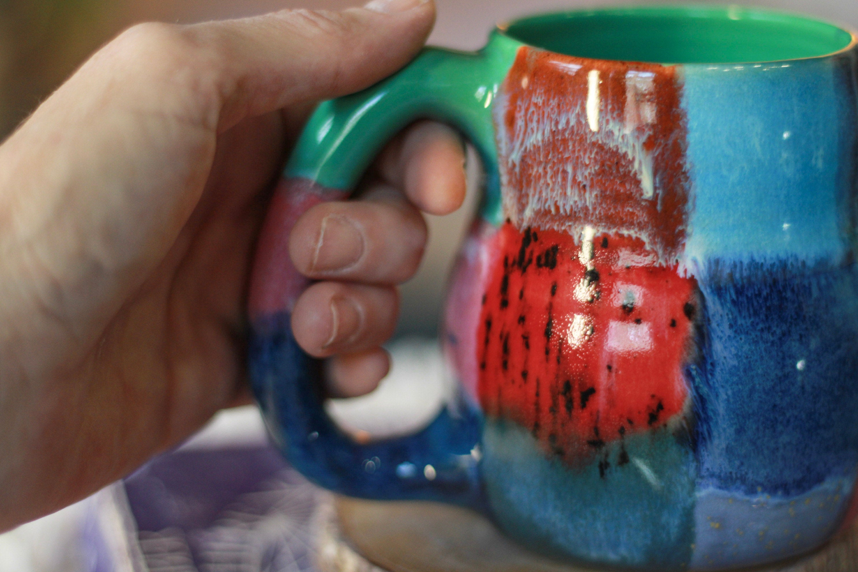 14-G Surprise Patchwork EXPERIMENT Mid Mod Mug, 14 oz.