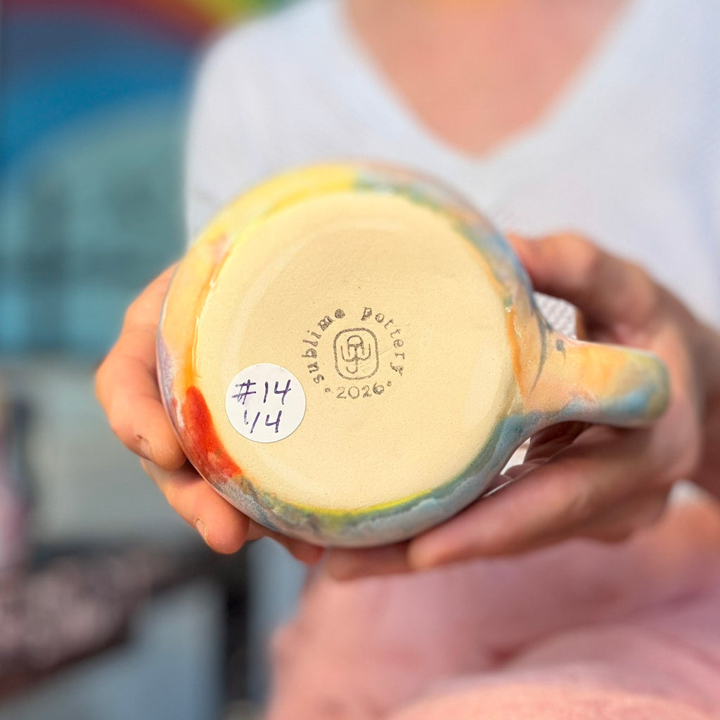 14-F Whimsy Mid Mod Mug, 17 oz. (This listing is for one mug)