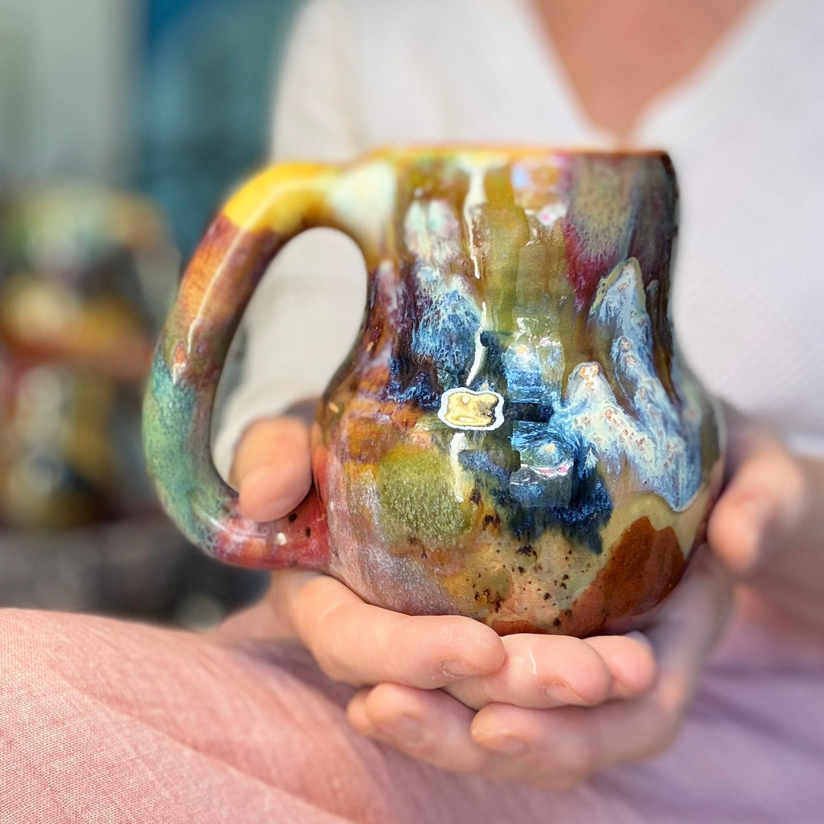 14-F Earthy Whimsy Gourd Mug, 16 oz. (This listing is for one mug)