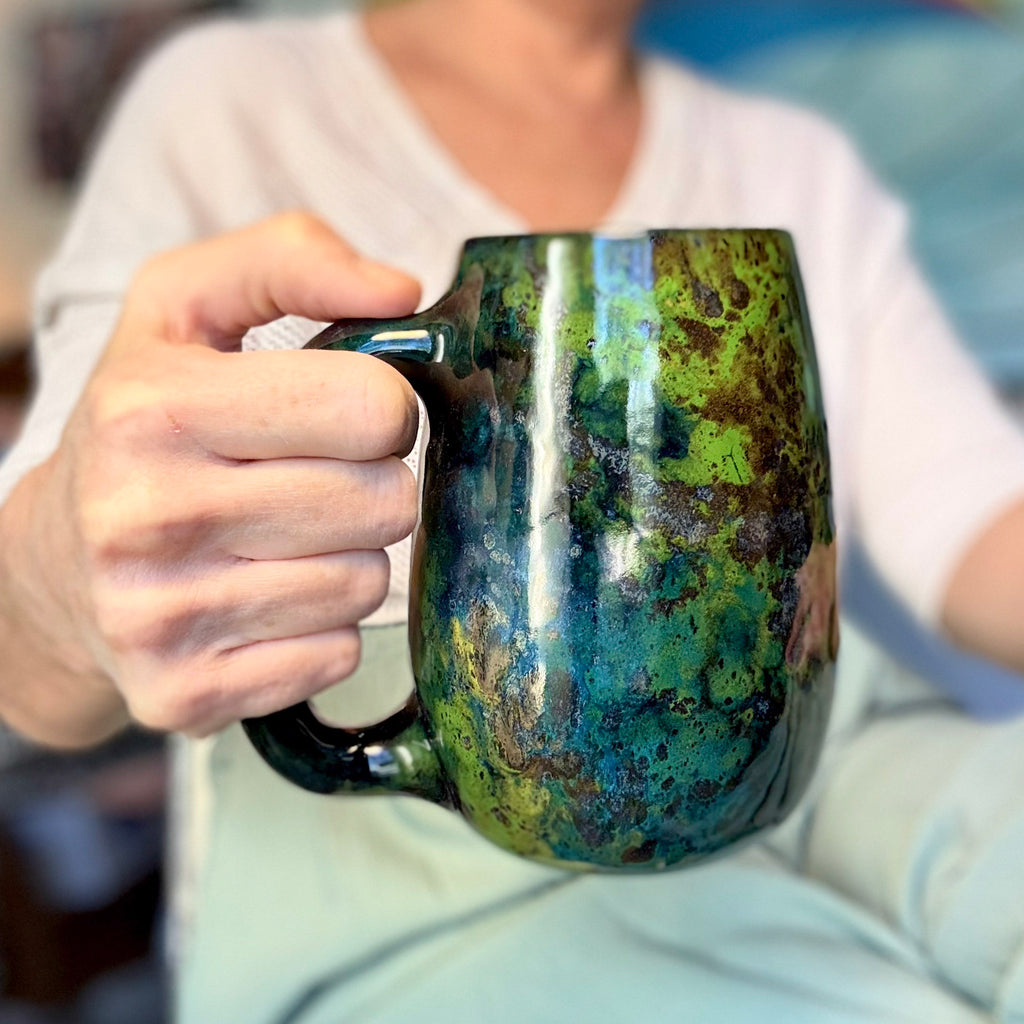 13-B Mossy Agate Slender Mug, 25 oz.