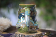 Load image into Gallery viewer, 11-D Olive Mountains Barely Flared Textured Divot 'Cuddle' Mug, 17 oz.