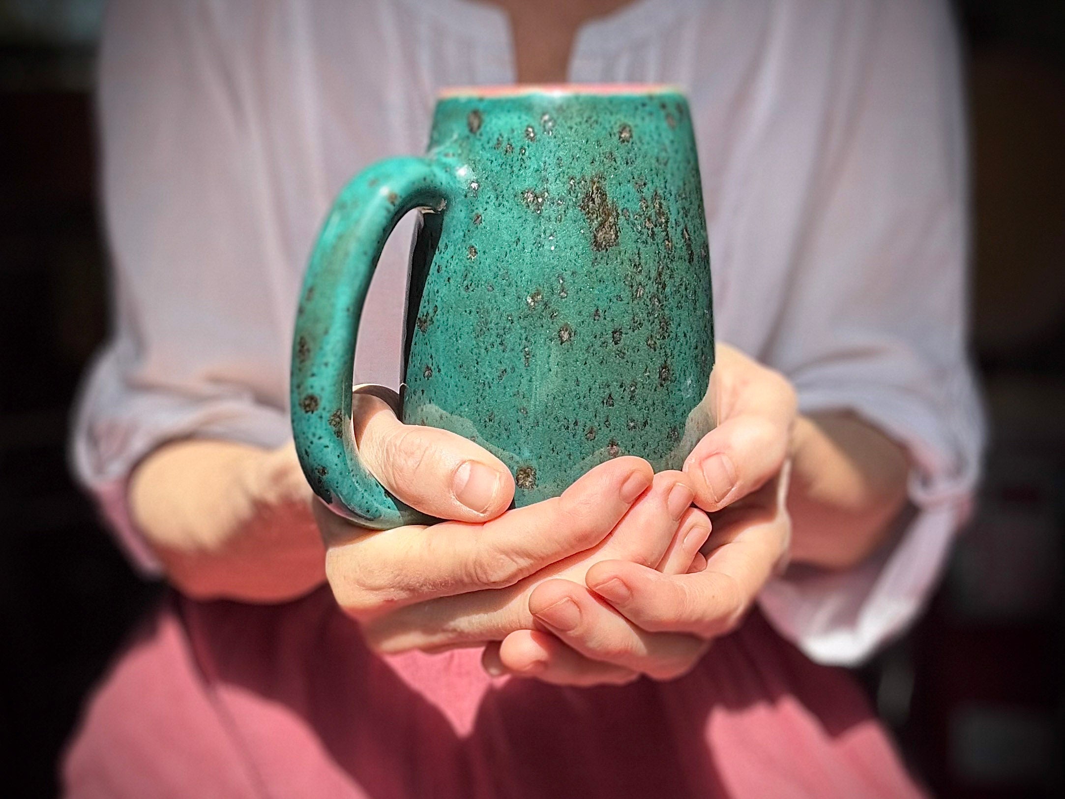 14-D Turquoise EXPERIMENT Mug, 21 oz.
