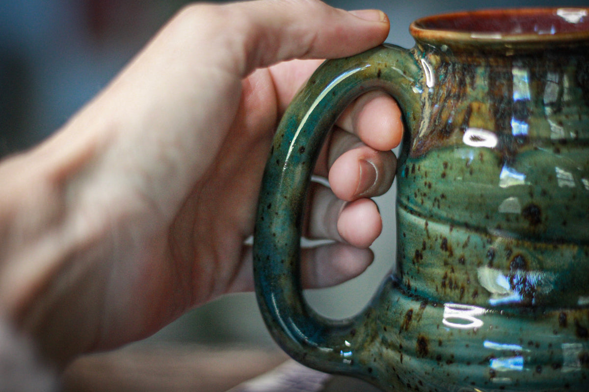 14-F EXPERIMENT Barely Flared Textured Divot Mug, 17 oz.