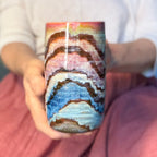 15-D Rainbow Family Variation Textured Stein Mug, 14 oz.