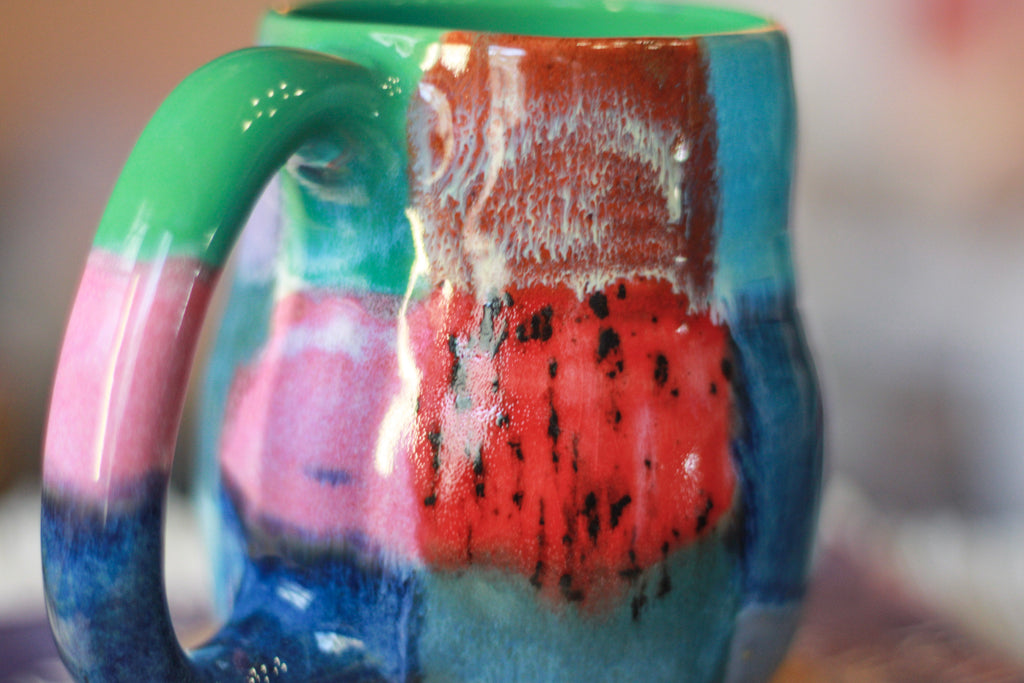 14-G Surprise Patchwork EXPERIMENT Mid Mod Mug, 14 oz.
