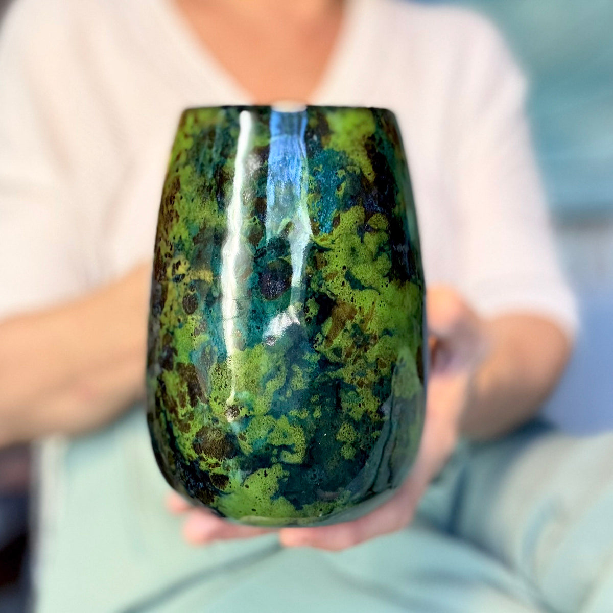 13-B Mossy Agate Slender Mug, 25 oz.