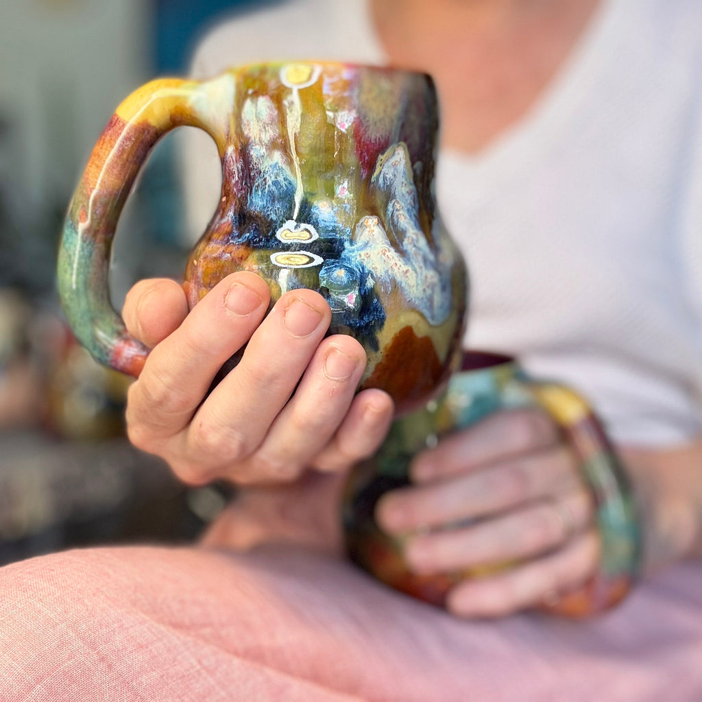 14-F Earthy Whimsy Gourd Mug, 16 oz. (This listing is for one mug)