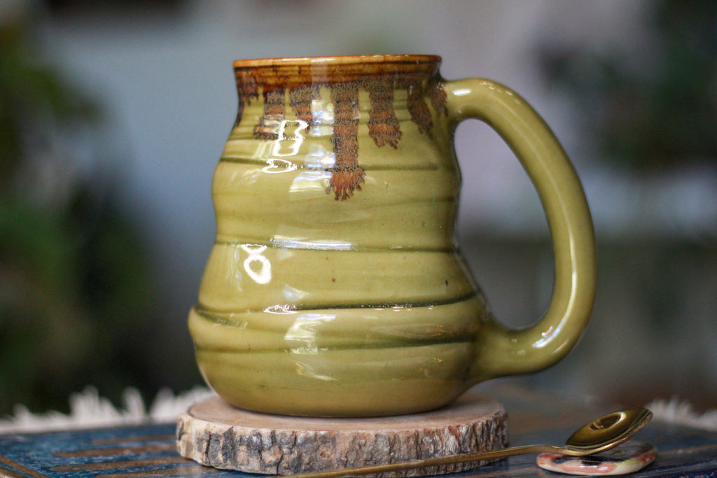 12-G Olive EXPERIMENT Textured Mug, 17 oz.