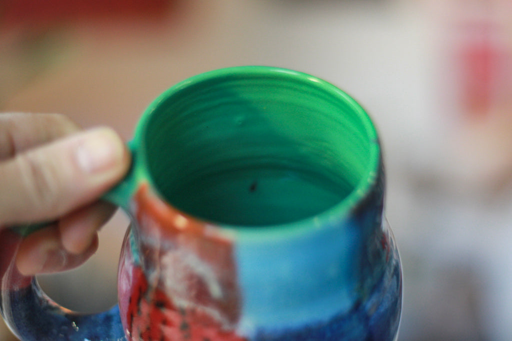 14-G Surprise Patchwork EXPERIMENT Mid Mod Mug, 14 oz.