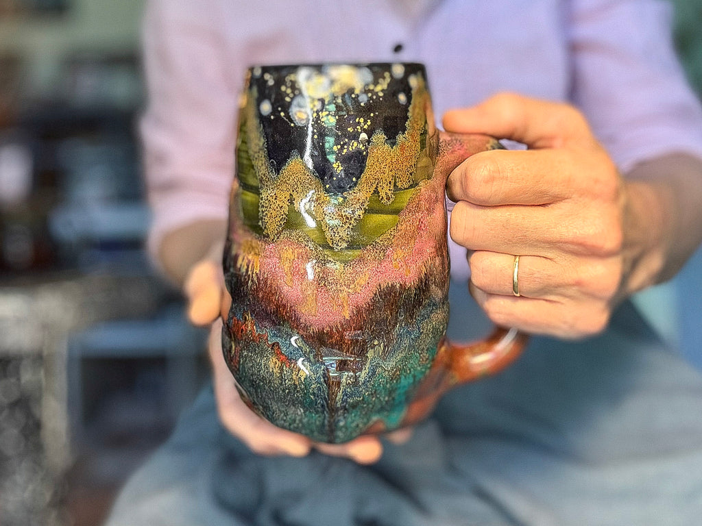 16-B Starry Night Swirly Mug, 26 oz.