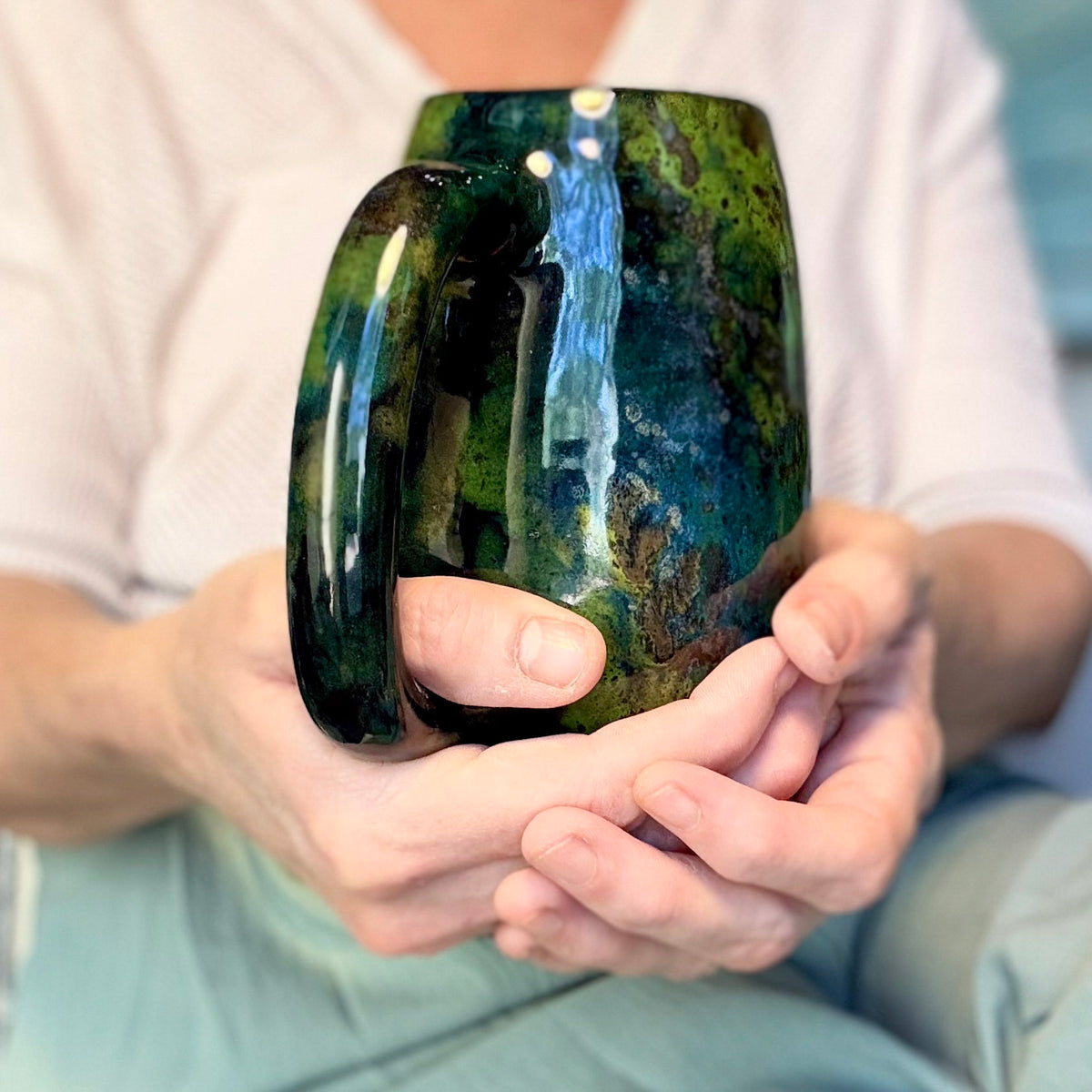 13-B Mossy Agate Slender Mug, 25 oz.