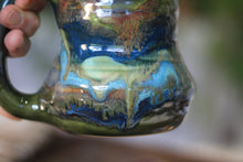 Load image into Gallery viewer, 11-D Olive Mountains Barely Flared Textured Divot 'Cuddle' Mug, 17 oz.