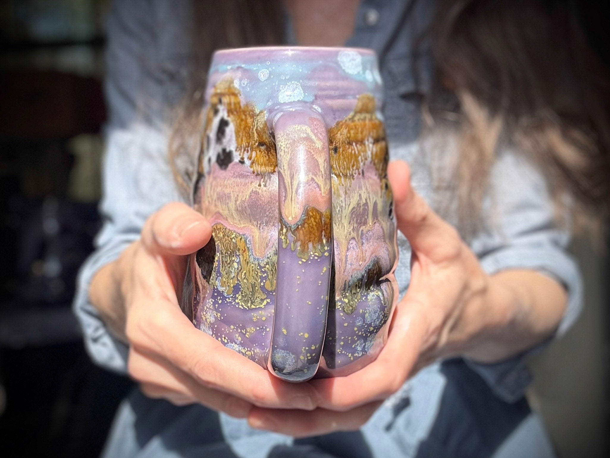 02-C Lavender Fields Swirly Mug, 23 oz.
