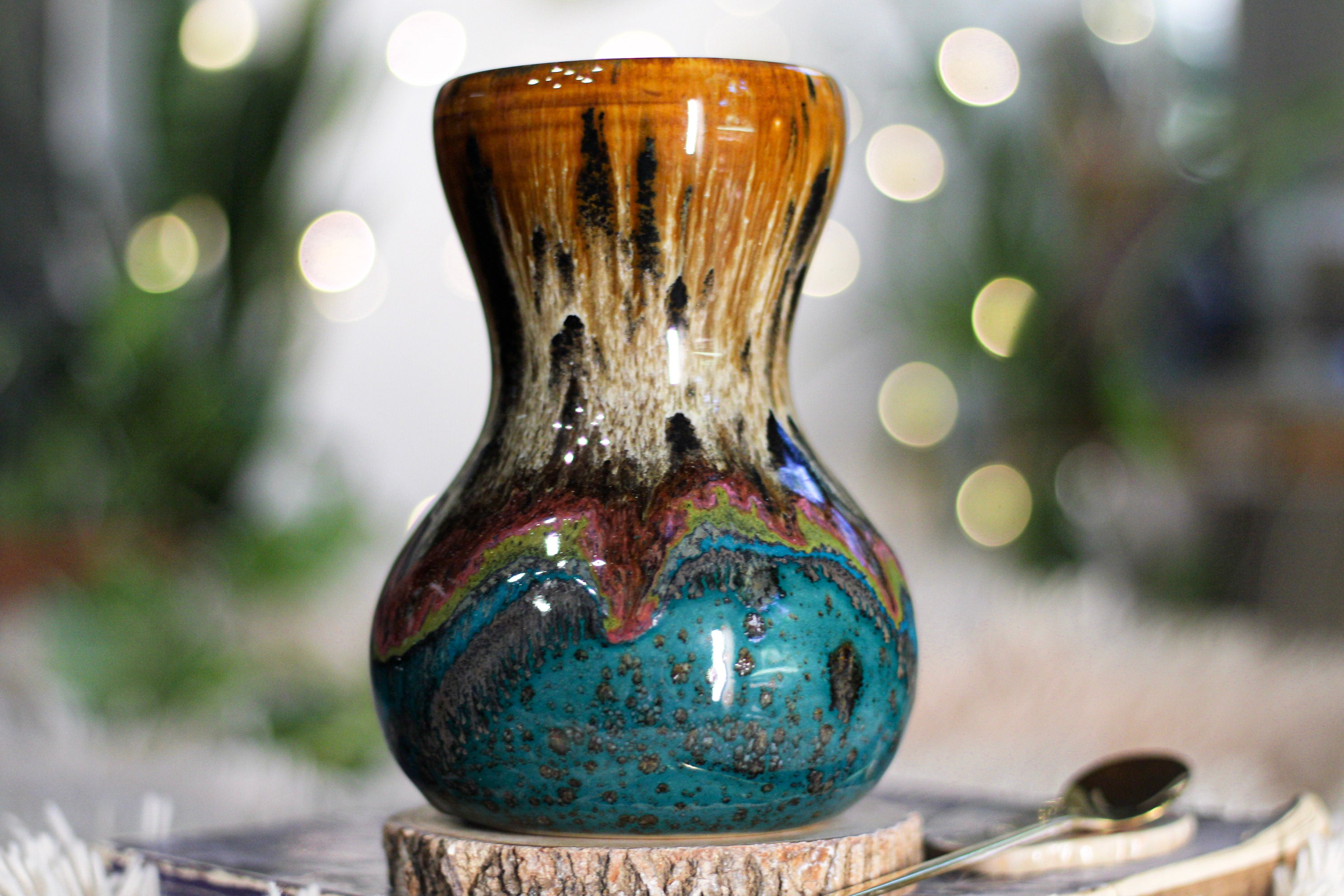 02-B Molten Cheetah Gourd Mug, 24 oz.