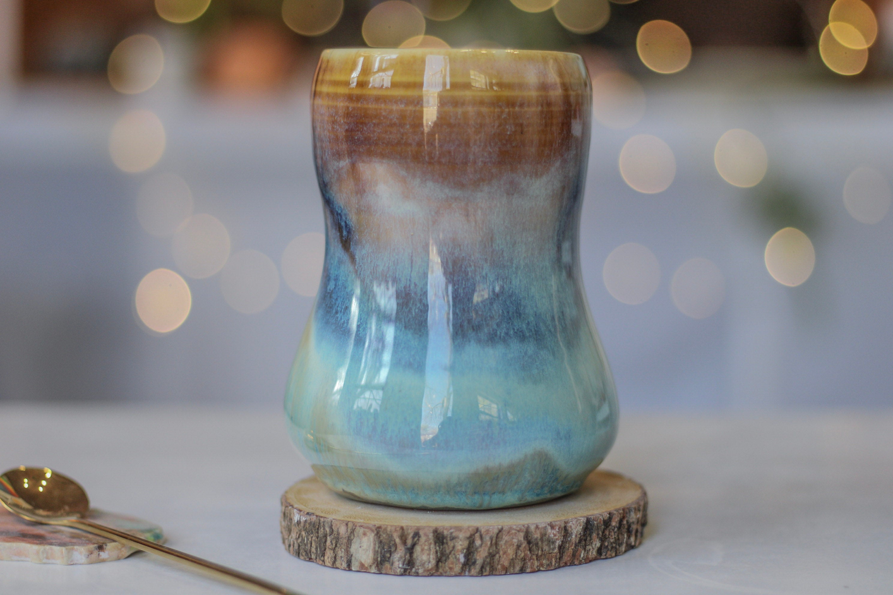 02-C Soft Earth Series PROTOTYPE Acorn Gourd Mug - MINOR MISFIT, 20 oz. - 10% off