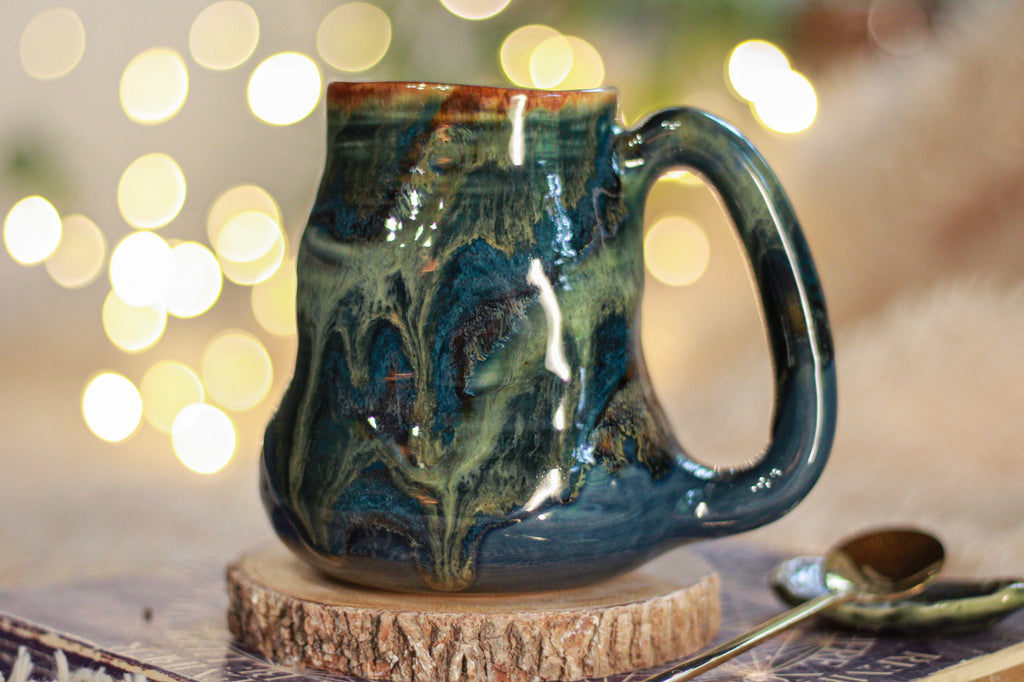 12-F EXPERIMENT Barely Flared Textured Divot Mug, 14 oz.