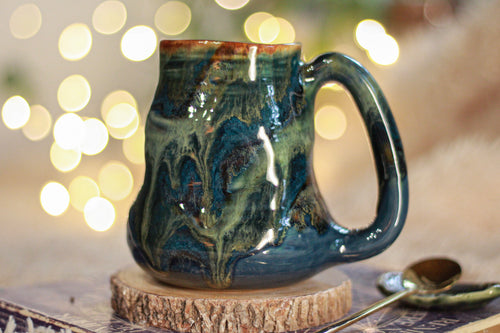 12-F EXPERIMENT Barely Flared Textured Divot Mug, 14 oz.