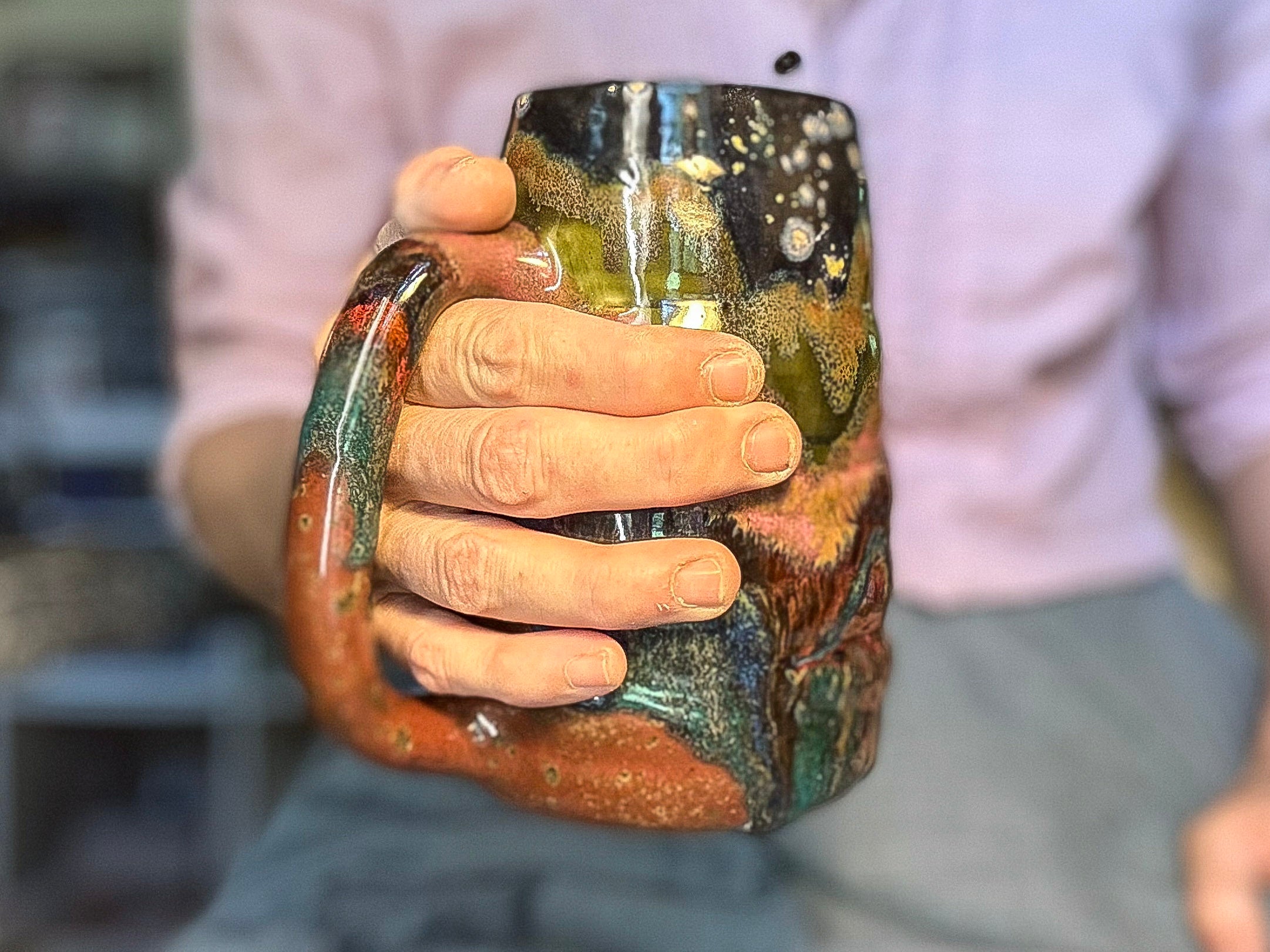 16-B Starry Night Swirly Mug, 26 oz.