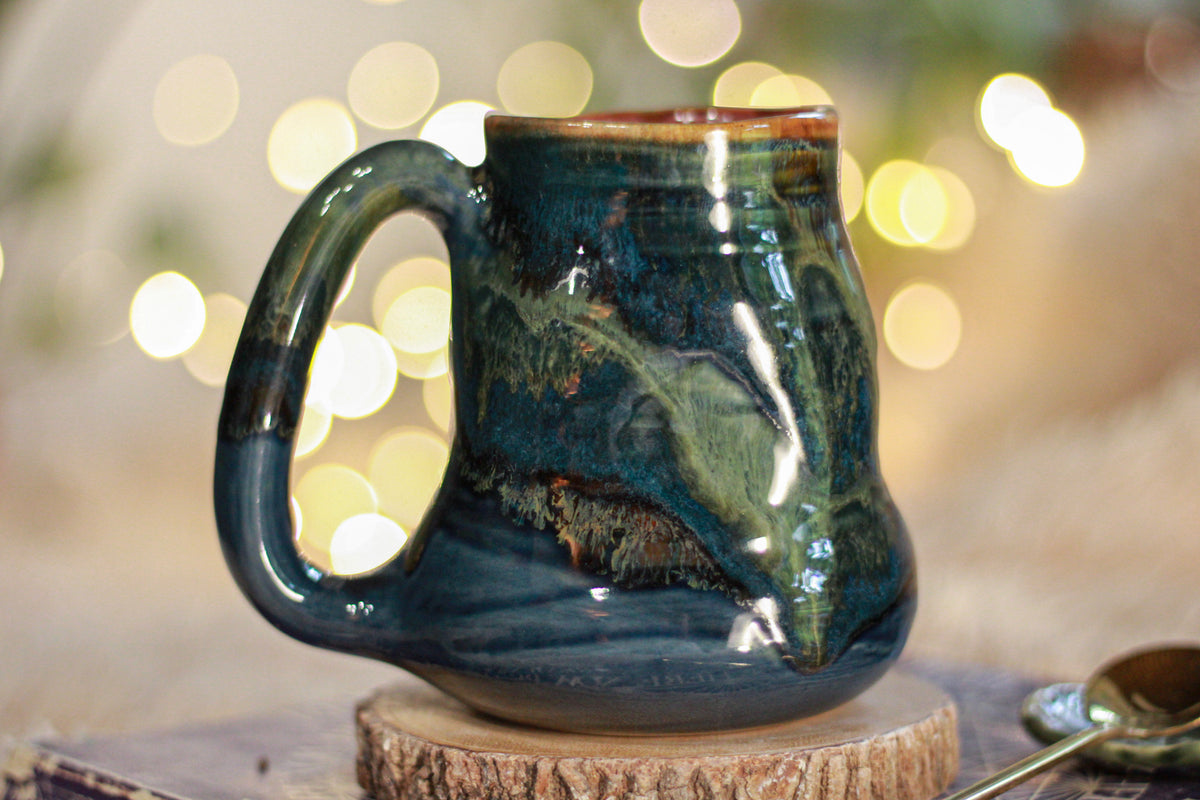 12-F EXPERIMENT Barely Flared Textured Divot Mug, 14 oz.