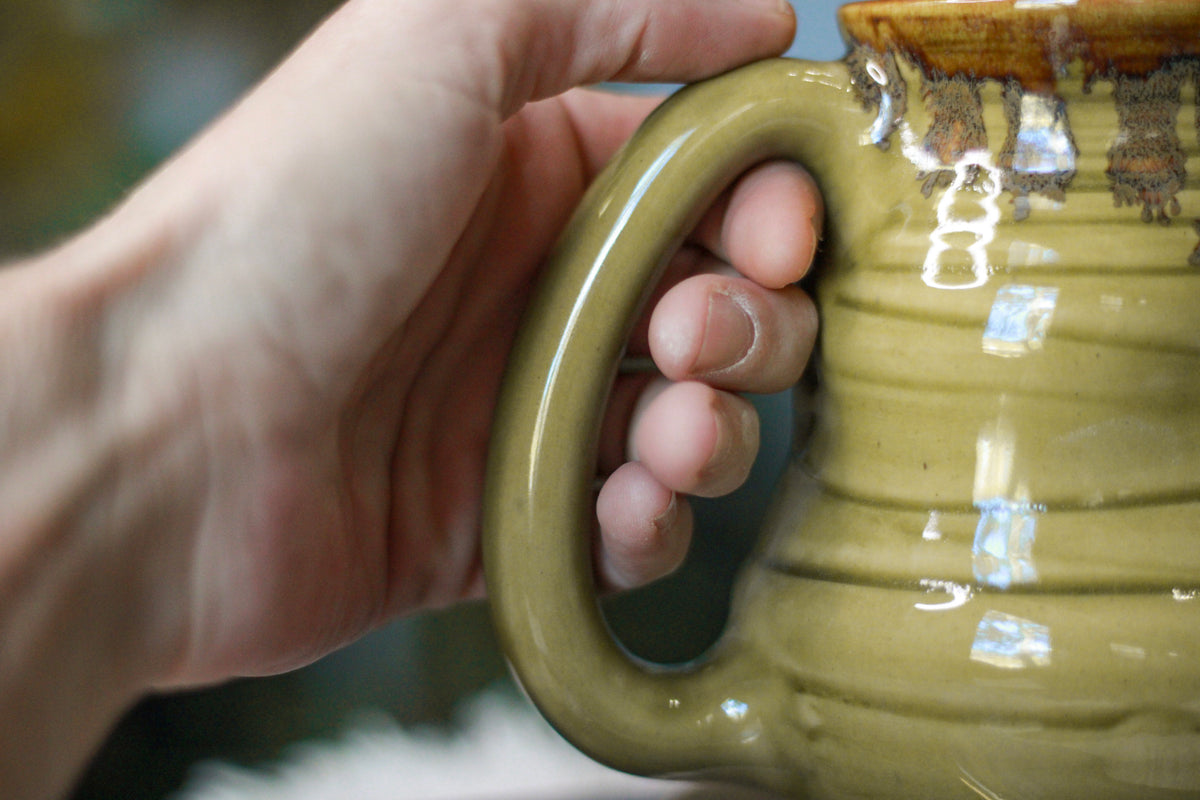 12-G Olive EXPERIMENT Textured Mug, 17 oz.