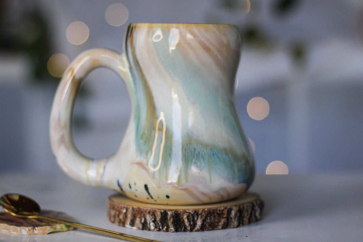 14-B Soft Earth Series PROTOTYPE Gourd Mug - MINOR MISFIT, 18 oz. - 10% off