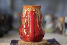 Load image into Gallery viewer, 08-F Red EXPERIMENT Barely Flared Textured Divot Mug, 24 oz.