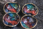 22-A Rainbow Stellar Pinch Pots - MINOR MISFIT, 2-3 oz. - 10% off (this listing is for one pot)