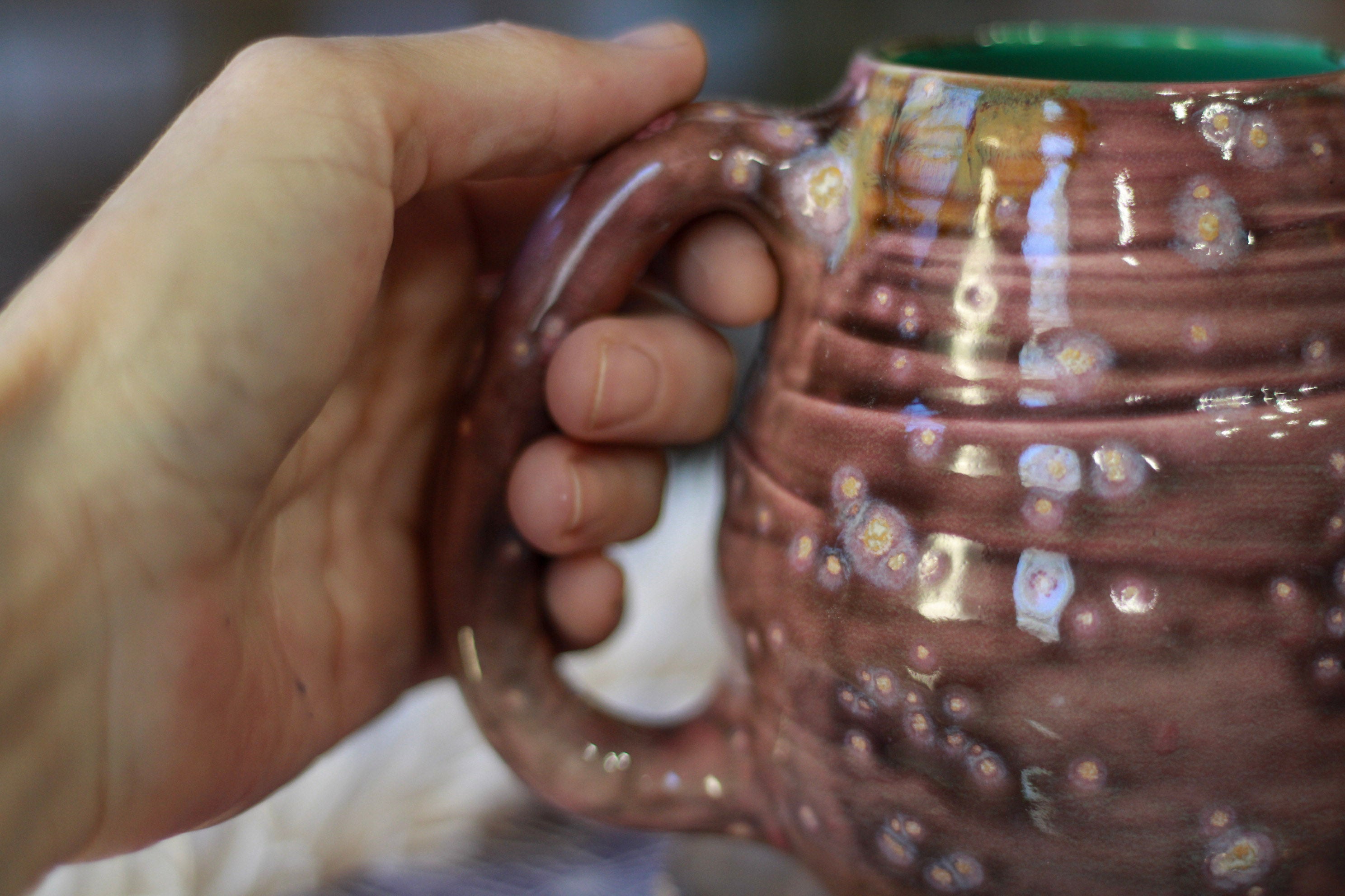 16-E Pink PROTOTYPE Textured Mug, 18 oz.