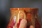 08-F Red EXPERIMENT Barely Flared Textured Divot Mug, 24 oz.