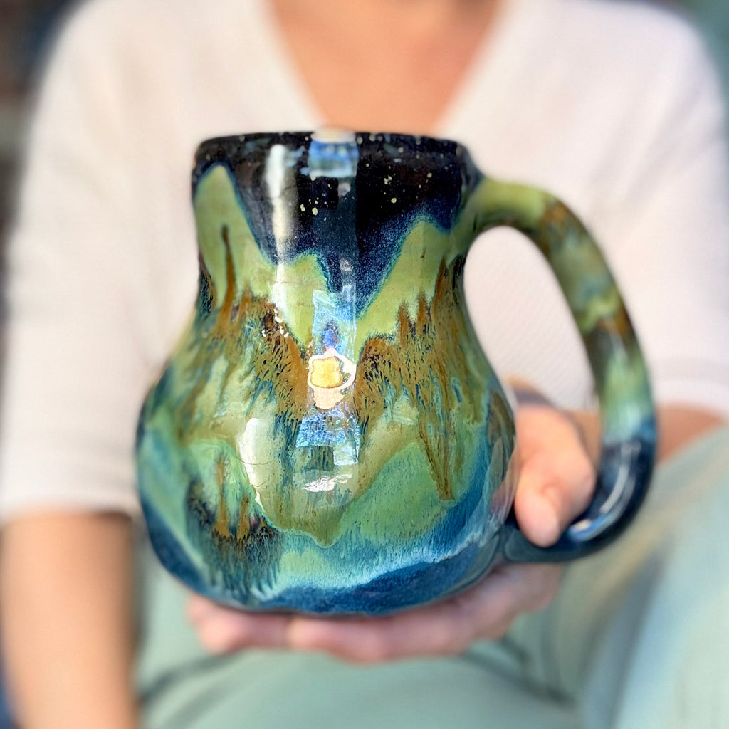 02-B Misty Mountain Midnight Curvy Mug - TOP SHELF MISFIT, 24 oz.