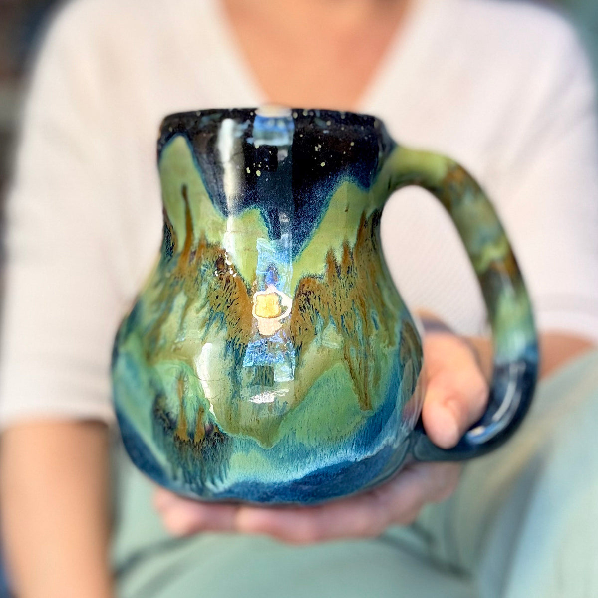 02-B Misty Mountain Midnight Curvy Mug - TOP SHELF MISFIT, 24 oz.