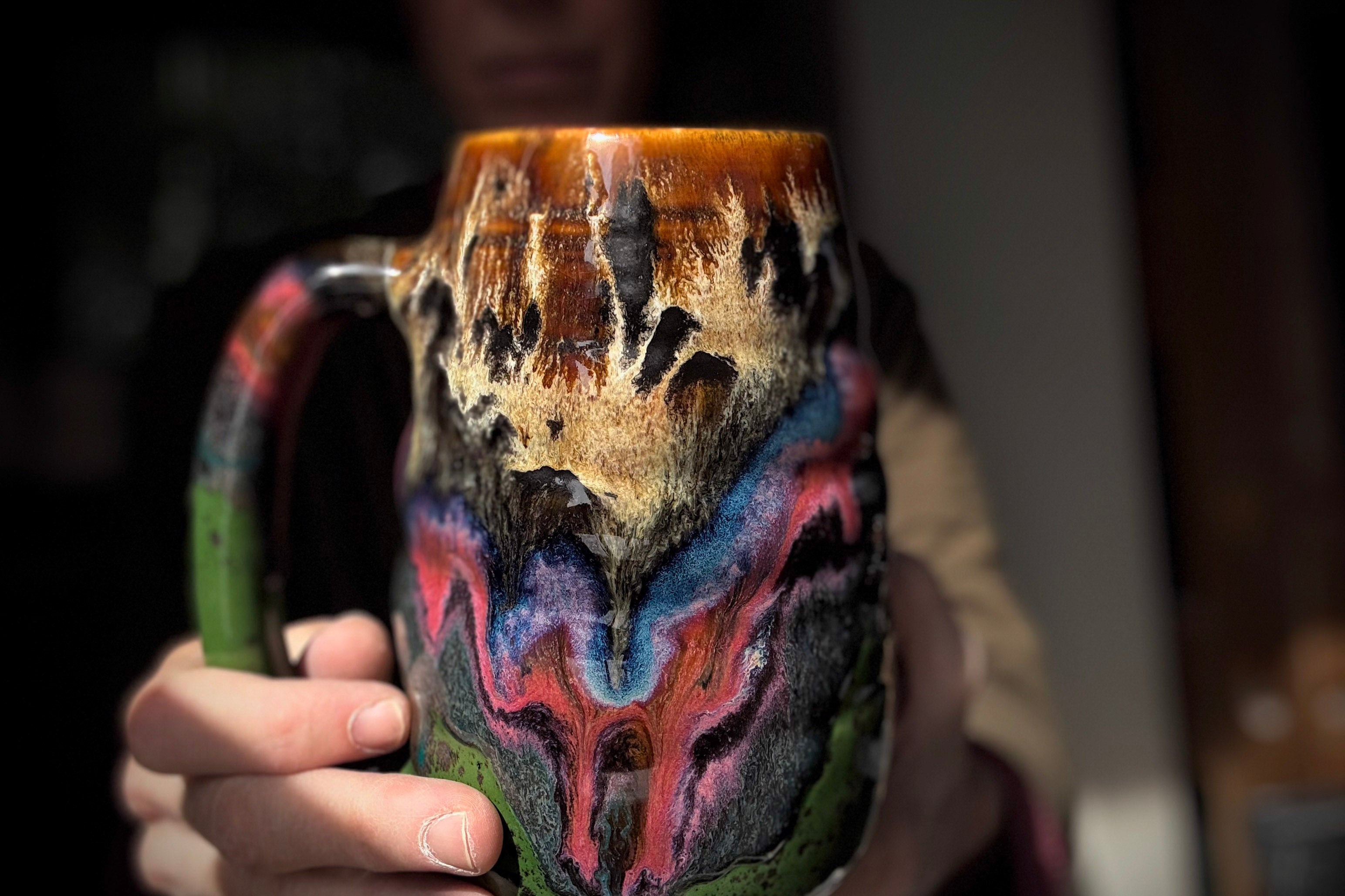 01-B Molten Cheetah Textured Mug - TOP SHELF MISFIT, 27 oz.